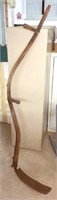 Antique Scythe Wood Curved Snath Handle Grass
