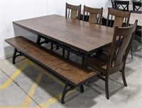 QSWO Dining Table Set With Cast Iron Base