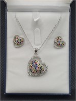 $121 Silver tone Necklace & Earrings set