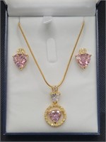 $135 Gold Tone Necklace & Earrings set
