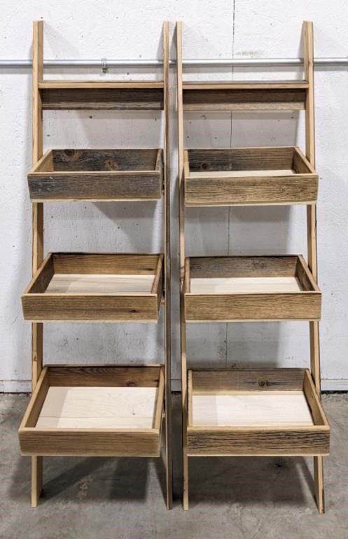 (2) Wooden Planter/Shelf Units