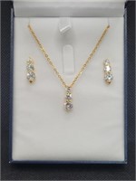 $66 Gold tone Necklace & Earrings set