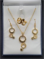 $140 Gold Tone Necklace, earrings, & ring set