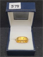 $160 size 7 Gold tone double layer moveable ring