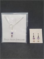 Sterling Silver & pearl necklace & pearl earrings