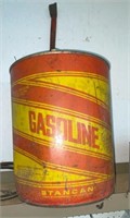 Vintage Stancan 5 Gallon Round Metal Gas Can