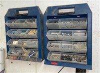 (2) Blue Rubbermaid 12 Compartment Storage Bins &