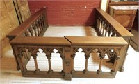 Neo Gothic Tracery Carved Oak Altar Rail.