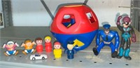 Misc Toy Lot:  Vtg Tupperware Shape Toy, Action