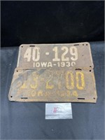Iowa 1930,1934 License Plate