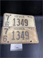 1971 Iowa License Plate