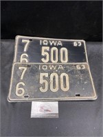 1963 Iowa License Plates