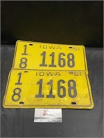 1961 Iowa License Plates