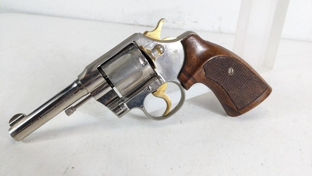 Nickel Plated Colt Official Police Revolver