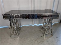 (1) Modern Stainless Steel Desk