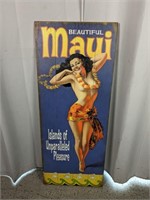 Wooden Maui Pin-Up Girl Sign