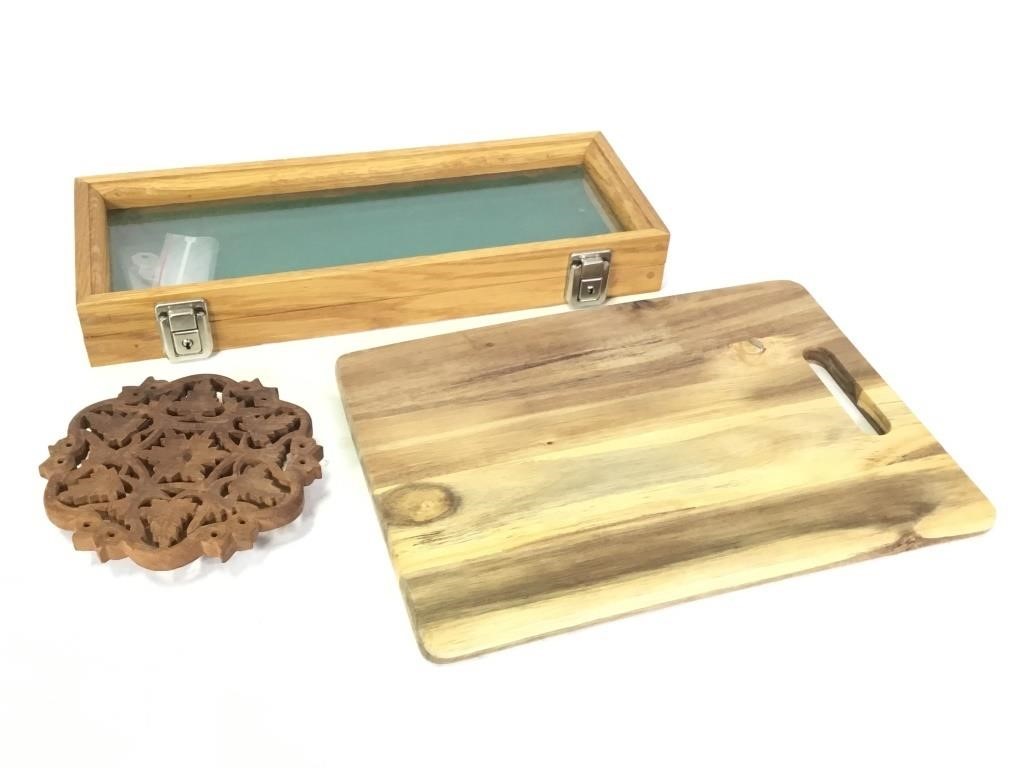 Wood DIsplay Case & Wood Items