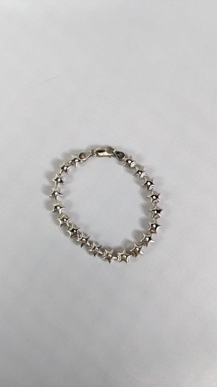 925 Sterling Silver Star link Bracelet