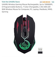 UHURU Wireless Gaming Mouse Rechargeable