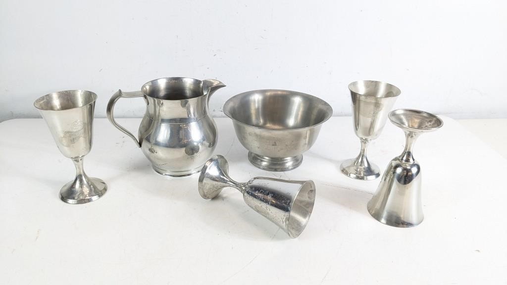 Vintage Pewter Paul Revere Bowl and More
