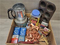Vtg Kitchen Items & Wooden Box