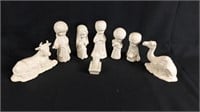 (8) Nativity Glazed Ceramic Figures