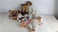 Set of Mix Dolls & Stuffed teddy Bear
