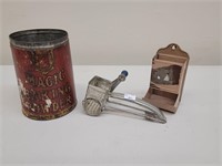 Vintage tin grater and matchstick holder