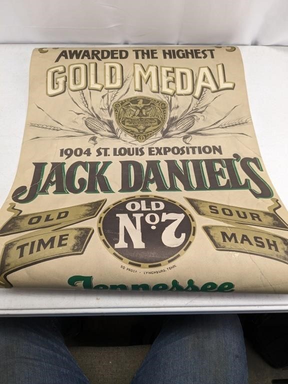 Jack Daniels poster – antiqued print 22 ½” x 42”