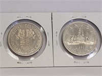 CND 1971 (100 YRS BC) & 1980 $1.00 COINS