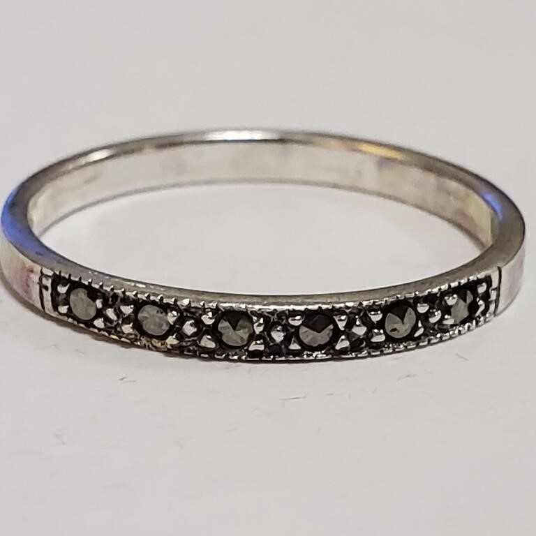 Sterling Silver Marcasite Band Ring SJC