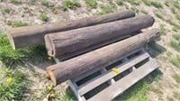 Three wooden posts