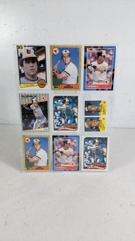 Lot of 9 1983-1989 Cal Ripken Cards