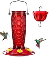 Kingsyard Glass Hummingbirds Feeder for Outside,