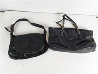 (1) Black Leather Bag Duo
