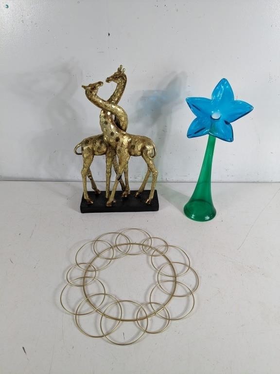 (1) Brass Giraffe Sculpture Set