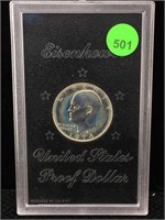 1974 Silver Ike Dollar In Case
