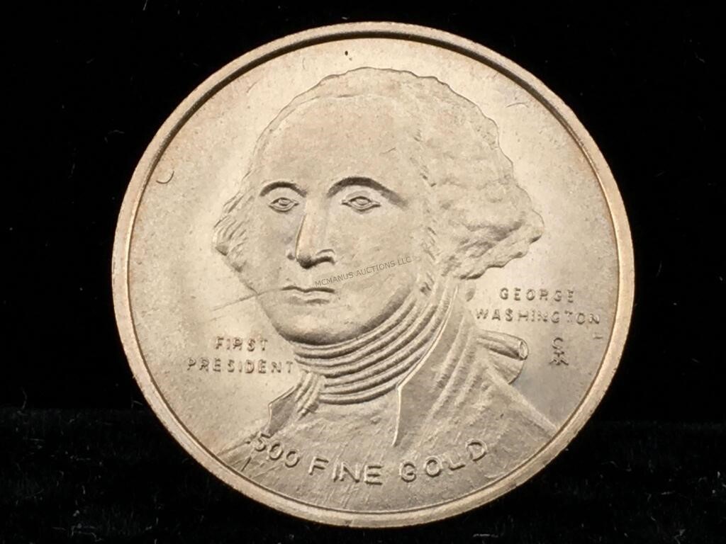 500 Fine Gold 2.4g George Washington Coin