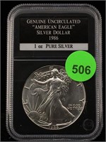 1986 Silver Eagle 1 Oz 999 In Case