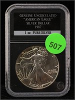 1987 Silver Eagle 1 Oz 999 In Case