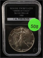 1988 Silver Eagle 1 Oz 999 In Case