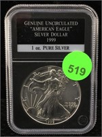 1999 Silver Eagle 1 Oz 999 In Case