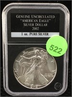 2002 Silver Eagle 1 Oz 999 In Case