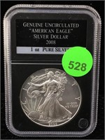 2008 Silver Eagle 1 Oz 999 In Case