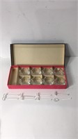 French Crystal Sail Cellars W/Glass Spoons UJC
