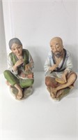 2 Vintage Homco Porcelain Asian Figures U13B