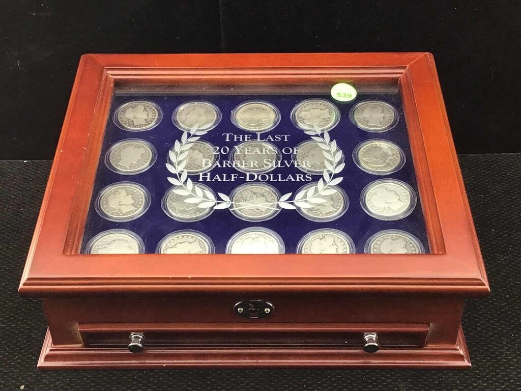 Silver Barbar Half Dollar Collection In Box