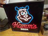 Hamm's Beer Lighted Sign - Works-17"Wx17"H