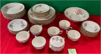 11 - 45 PIECES LIMOGES WILD ROSE DISHWARE (F48)