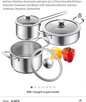 Aufranc Stainless Steel pots and pans set, 6